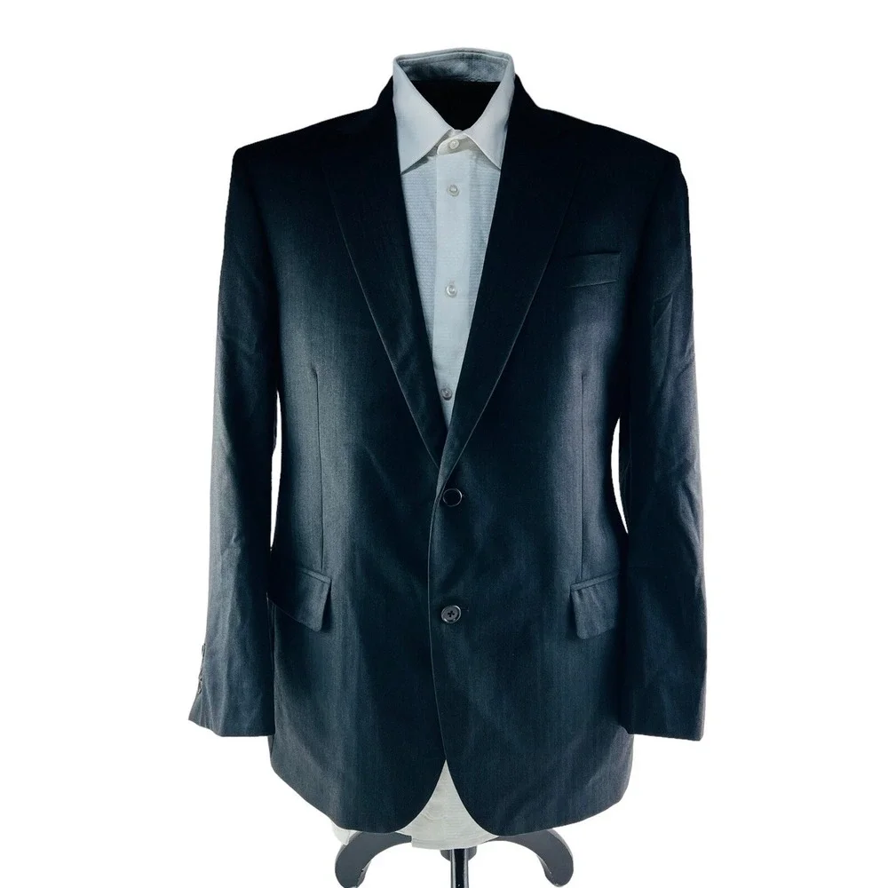 Brooks Brothers Madison 1818 Gray Saxxon Wool 2 Button 1 Vent Blazer Mens Sz 44R